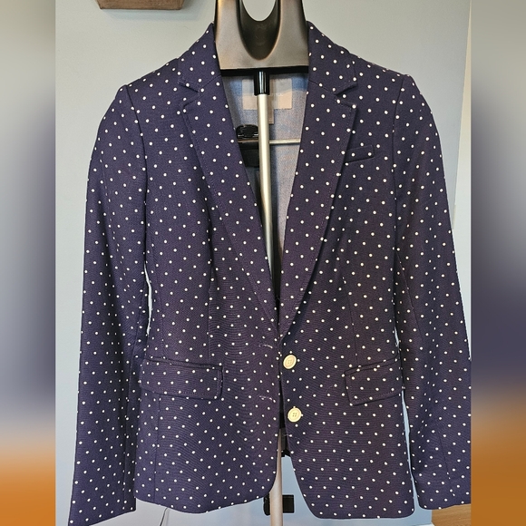 Banana Republic, Blue w/ white Polkadots Blazer, Size 2 NWOT - Picture 1 of 6